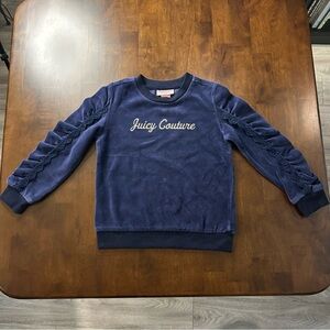 Juicy Couture Kids Girls Velour Sweatshirt in Navy Blue Size 6